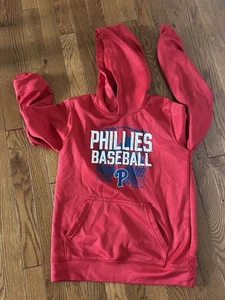 Philadelphia Phillies Hoodie Boys Size Medium 10/12 Red Sweatshirt - Picture 1 of 3