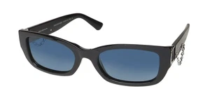 NEW DIME 0757 MEANGIRLS SUNGLASSES BKBLP 55-20-140 FULL-RIM BLACK RECTANGULAR - Picture 1 of 8