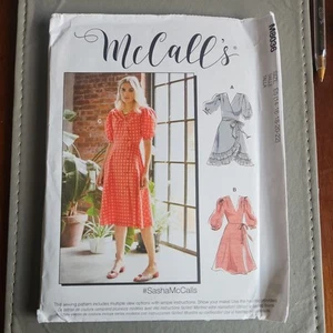 McCalls Womens Sewing Pattern M8036 US Size E5 14-22, Misses Dresses & Sash - Picture 1 of 3