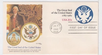 TurtlesTradingPost- Great Seal Envelope- 1982 #U602  Fleetwood Cachet FDC - Image 1 of 2