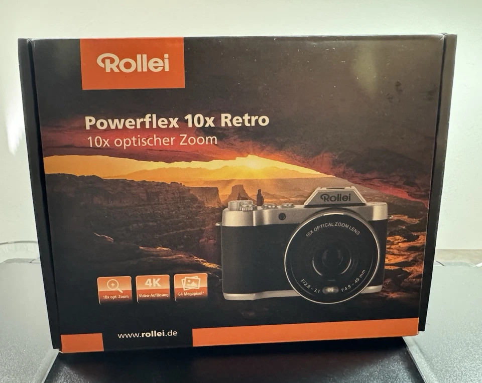 ROLLEI Powerflex 10x Retro Digitalkamera Schwarz/Silber, neuwertig  - Bild 1 von 3