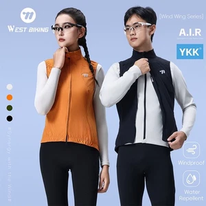 WEST BIKING Windproof Breathable Cycling Vest with Pockets Sports Jersey Coat - Picture 1 of 37