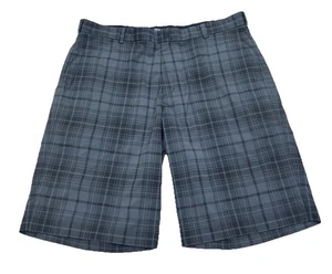 Nike Golf Shorts Mens 36 Gray Plaid Tour Performance Polyester Stretch Athletic - Picture 1 of 14