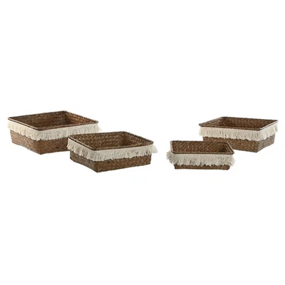 Korb-Set Home ESPRIT Naturfaser Boho Abgenutzt 26 x 26 x 10 cm - Bild 1 von 4