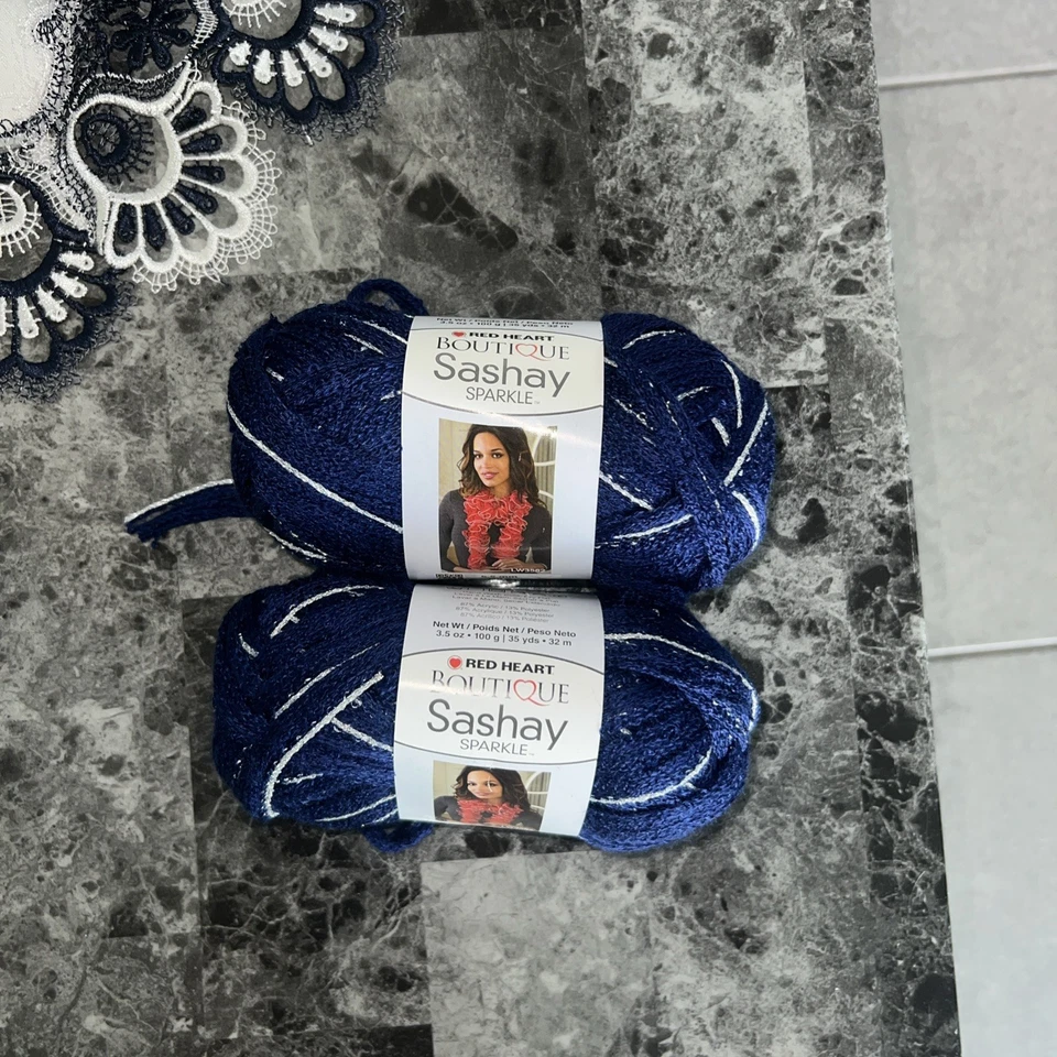 Hilo artesanal de ganchillo con estampado brillante boutique Sashy 2 HIELES NUEVO Foto 1 de 2
