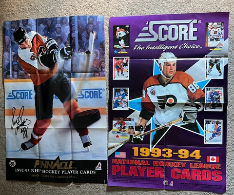 NHL VINTAGE SCORE Dealer ERIC LINDROS ADVERTISING POSTER 33X22 + Pinnacle   CKL Cover