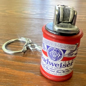 Vintage Budweiser Mini Can Butane Lighter Keychain Doesn't Light - Picture 1 of 7