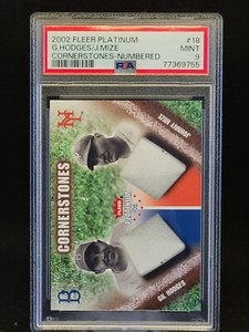 2002 fleer platinum cornerstones 18 G. Hodges/J. Mize 305/500 PSA 9