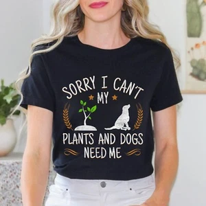 Plants And Dog Lover Gardener Funny Gardening Unisex T-Shirt - Picture 1 of 23