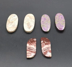 Pair Gemstones Stone, Multi Gemstone, Handmade Loose Cabochon Lot 108.40 Carat - Picture 1 of 4
