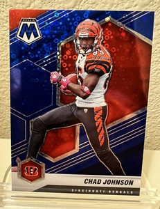 🐅 2021 Panini Mosaic /75 Blue Disco No Huddle Prizm Chad Johnson #48 + BONUSES!