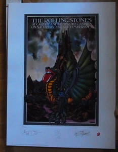 ROLLING STONES "Cardiff" sig. Lithographie with COA RAR - Picture 1 of 2