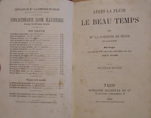 COMTESSE DE SEGUR - APRES LA PLUIE LE BEAU TEMPS - 1883 - Foto 1 di 3