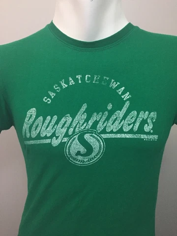 Mens Saskatchewan Roughriders T Shirt Small Green CFL S Football Canada SK Cover
