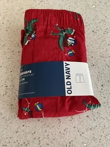 Old Navy Men's Soft-Washed Printed Boxer Shorts Size Small Christmas Dinosaurs - Picture 1 of 5