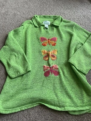 Quaker Factory Size Large Sweater With Butterflies - Image 1 of 2