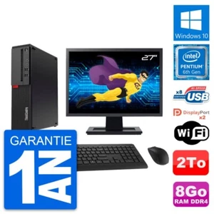 PC LENOVO M910s SFF Bildschirm 27 " Intel G4400 RAM 8Go Festplatte 2To Windows - Bild 1 von 8
