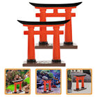  2 Pcs Mini Gate Decorations Torii Garden Micro Door Crafts Toys Fish Tank