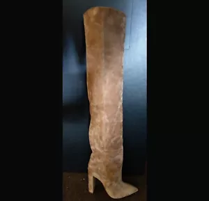 *BNIB* YSL Saint Laurent - Tanger Beige Suede Over The Knee Boots - 37 - Picture 1 of 6