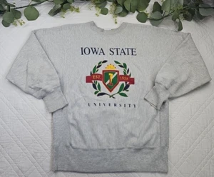 Sudadera de Colección Champion Tejido Inverso Iowa State Gris Cuello Redondo Talla L - Imagen 1 de 13
