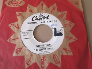 Plas Johnson And His Orchestra - Blow Your Blues Away/Everyone Knows 45 Capitol - Picture 1 of 3