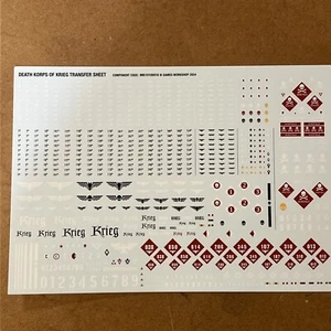 Death Korps of Krieg Transfer Sheet 2025 Warhammer Imperial 40K Astra Militarum - Picture 1 of 3