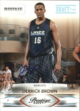 2009-10 Prestige Draft Picks Light Blue Auto Basketball Card #238 Derrick Brown 