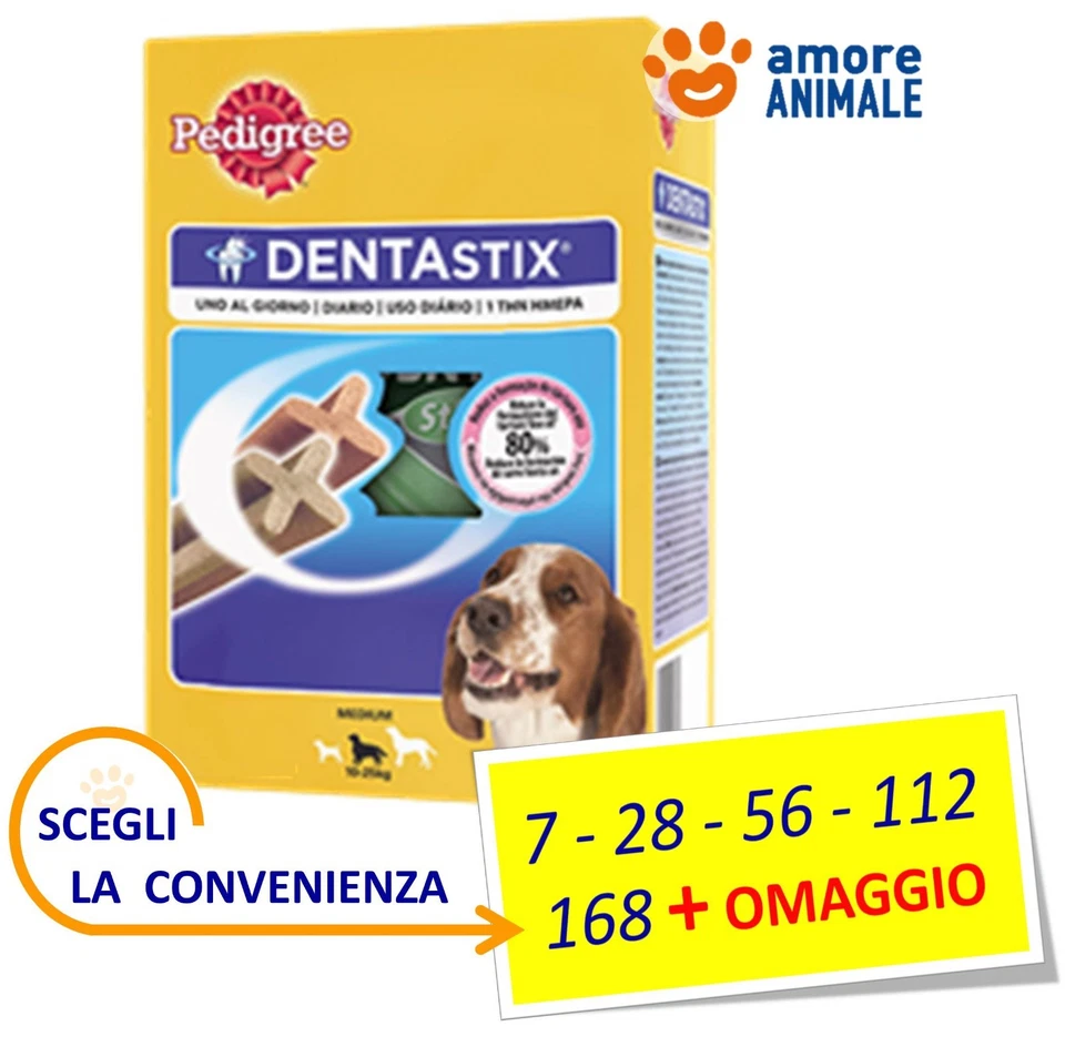 Pedigree Dentastix Medium (tg. media) - Stick 7 / 28 / 56 / 112 / 168 + OMAGGIO - Imagen 1 de 1