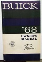 1968 Buick Riviera Owners Manual NEW Owner User Instruction Guide Book
