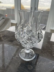 Clear Glass Cut Crystal Candle Holder - Picture 1 of 8