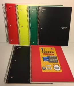 Notebooks Lot of 6 Six Mead College Ruled Approximately 360 Pages - Picture 1 of 6