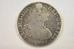 1796 F M Mexico Eight Reales Silver Coin Spanish Colony Mexican 8 Reales K15 - Picture 1 of 2