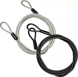 100Cm/3.3Ft 3Mm Outdoor Travel Security Cable Lock,Braided Steel Coated Safety C - Picture 1 of 12