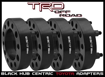 ADAPTADORES ESPACIADORES DE RUEDA CENTRADOS BUJE NEGRO GRUESO TOYOTA 4 PIEZAS 6X139 O 6X5,5  Foto 1 de 4