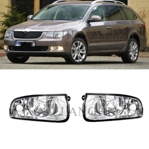 2pc Fog Light Lamp 2 Hole No Bulb For Skoda Superb 2008 2009 2010 2011 2012 2013 - Picture 1 of 10