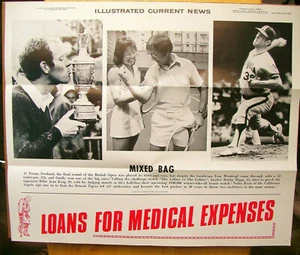 1973 ICN Display Poster  Nolan Ryan No Hitter Billy Jean King Bobby Riggs   - Picture 1 of 1