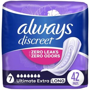 Always Discreet Incontinence Pads,UltimateExtra Protect Absorbency,RegularLength