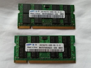 4GB (2 x 2GB) Samsung PC2-5300S DDR2 SODIMM Memory Working Pull from Lenovo T60 - Picture 1 of 1
