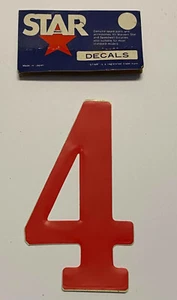NOS BMX Motocross number plate number 4 Red vintage oldschool Star brand - Foto 1 di 1