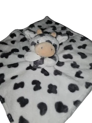 Manta de seguridad para bebé de felpa Carters COW gris blanco manchado Lovey 2021 13"x13" Foto 1 de 2