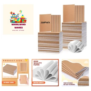 Mini A6 Kraft Paper Notebooks: 200 Bulk Soft Cover Unlined Journals for Travel - Picture 1 of 9