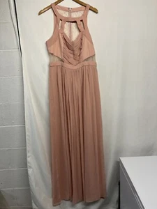 BCBG Generation Sz 12 MAXI CHIFFON DRESS Formal Pink Champagne NWT - Picture 1 of 10