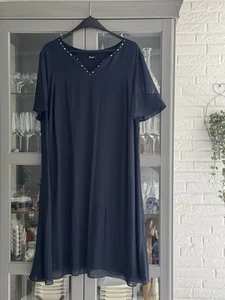 Chiffonkleid Gr. 52 dunkelblau Von Sheego festlich - Bild 1 von 1