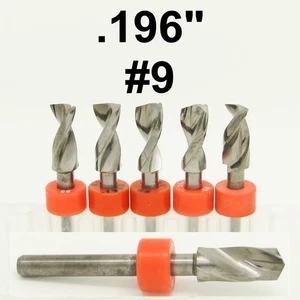 .196" #9 Drill Bits 1/8" Shank Solid Carbide Five Pieces - R/S - Picture 1 of 5