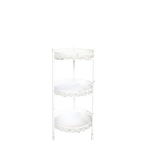 Rundes Regal - drei Etagen - Shabby weiß - Chic Antique® - Bild 1 von 3