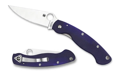 Cuchillos Spyderco Militar Forro Bloqueo Azul Medianoche G10 S110V Acero Inoxidable C36GPDBL Foto 1 de 4