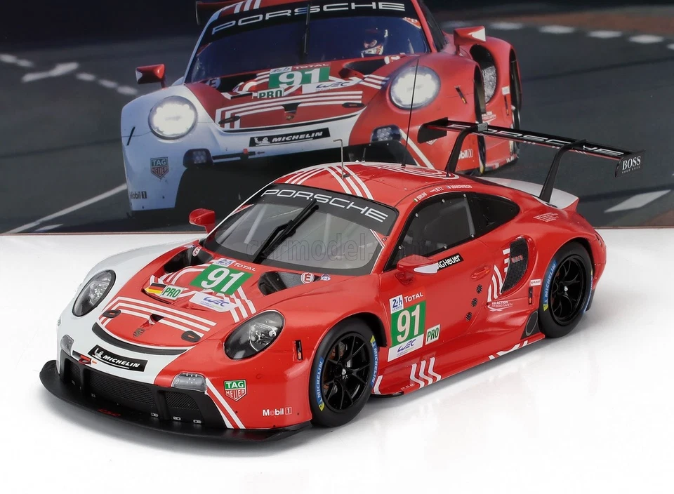 MODELLINO AUTO STATICO IXO PORSCHE 911 991-2 RSR 24H LE MANS 2020 BRUNI LEITZ
