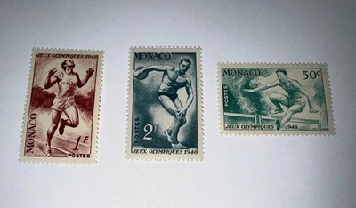摩纳哥邮票 - 1948 - 3 件 - 全新邮票 - 奥运会 - 英国伦敦 — 第 1/4 张图片