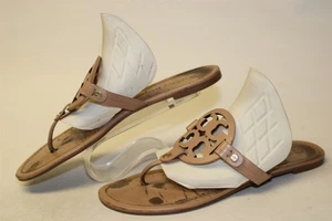 Sandalias Tory Burch Miller para mujer talla 10,5 M ligeras maquillaje cuero tanga zapatos - Imagen 1 de 24