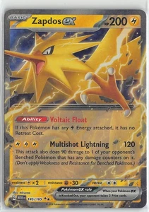 Pokemon TCG Scarlet & Violet 151 MEW Foil Double Rare #145/165 Zapdos ex - Picture 1 of 2